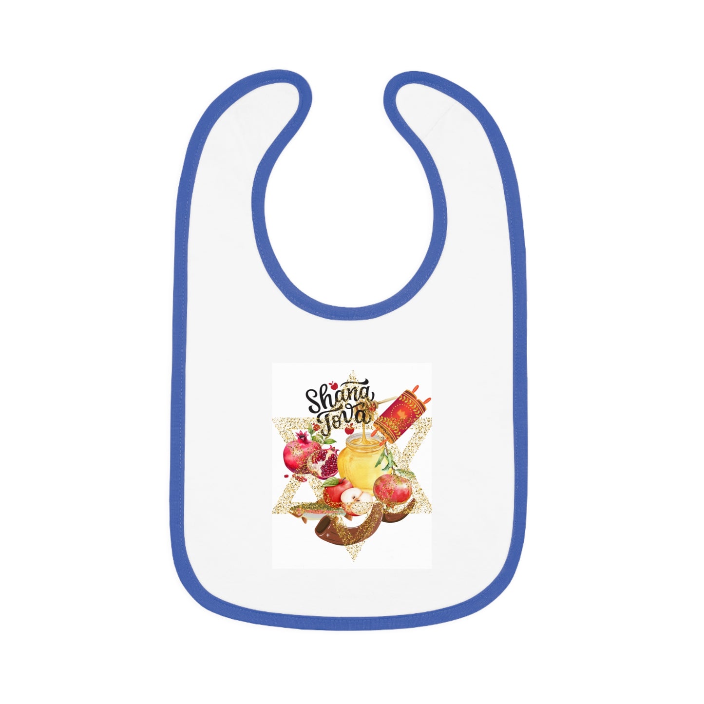 Baby Bib with Contrast Trim - Perfect for Messy Mealtimes, Gift for New Parents, Holiday Celebrations, and Baby Showers