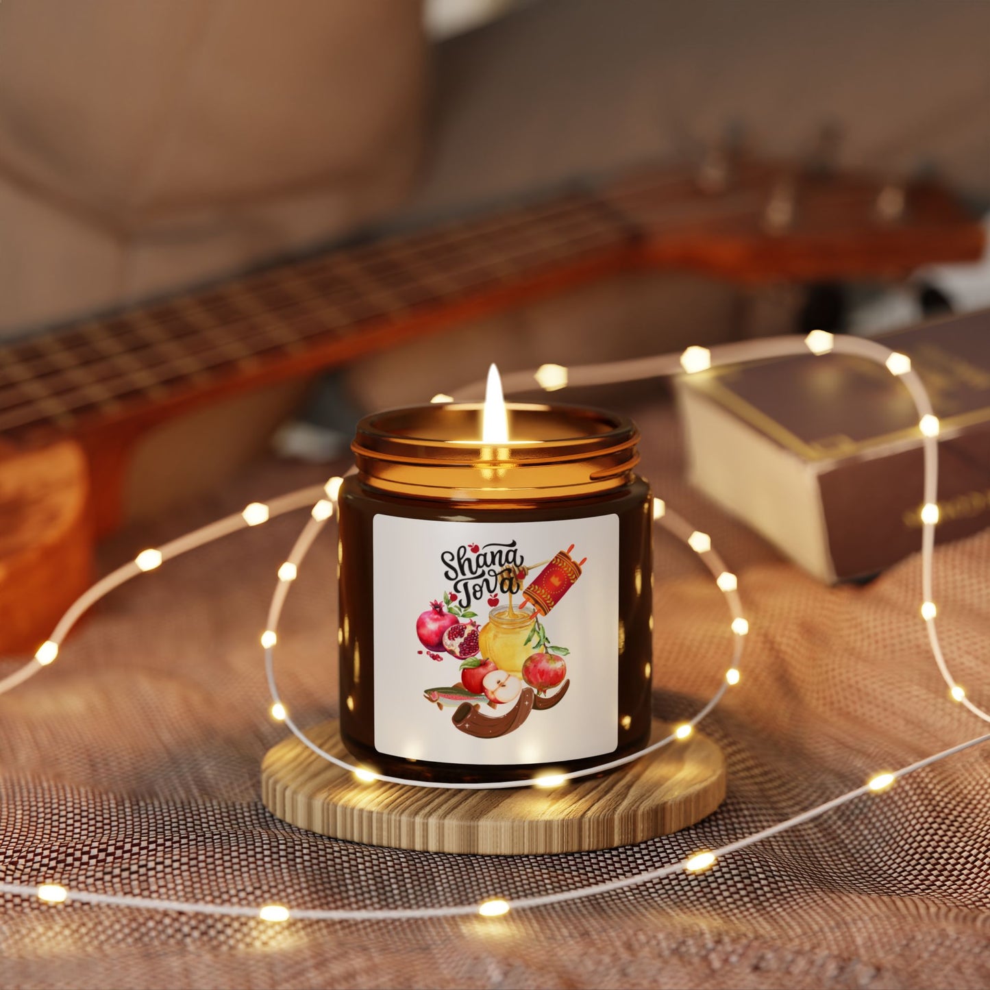 Scented Soy Candle, Cozy Home Decor, Aromatherapy Gift, Seasonal Fragrance, Amber Jar, Eco-Friendly Candle