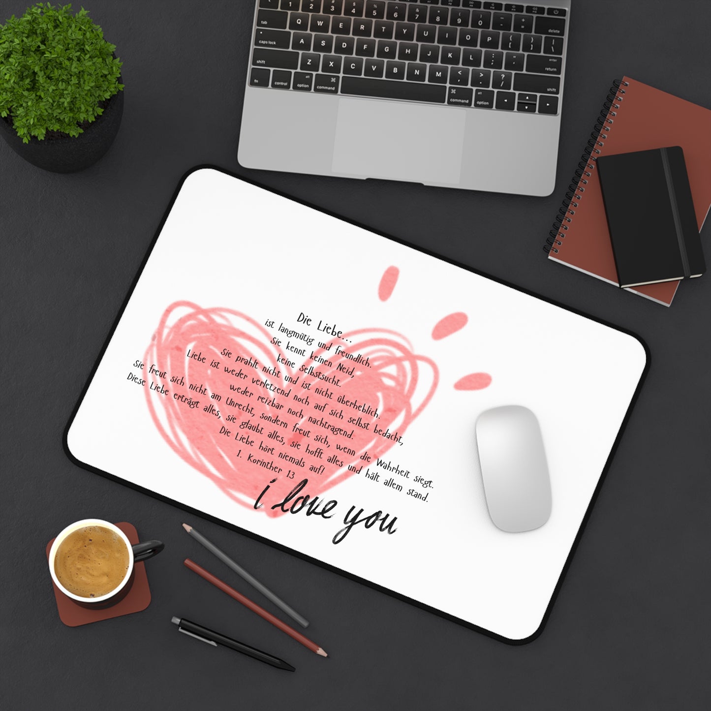 'I Love You' Desk Mat - Inspirational Desk Accessory for Home Office