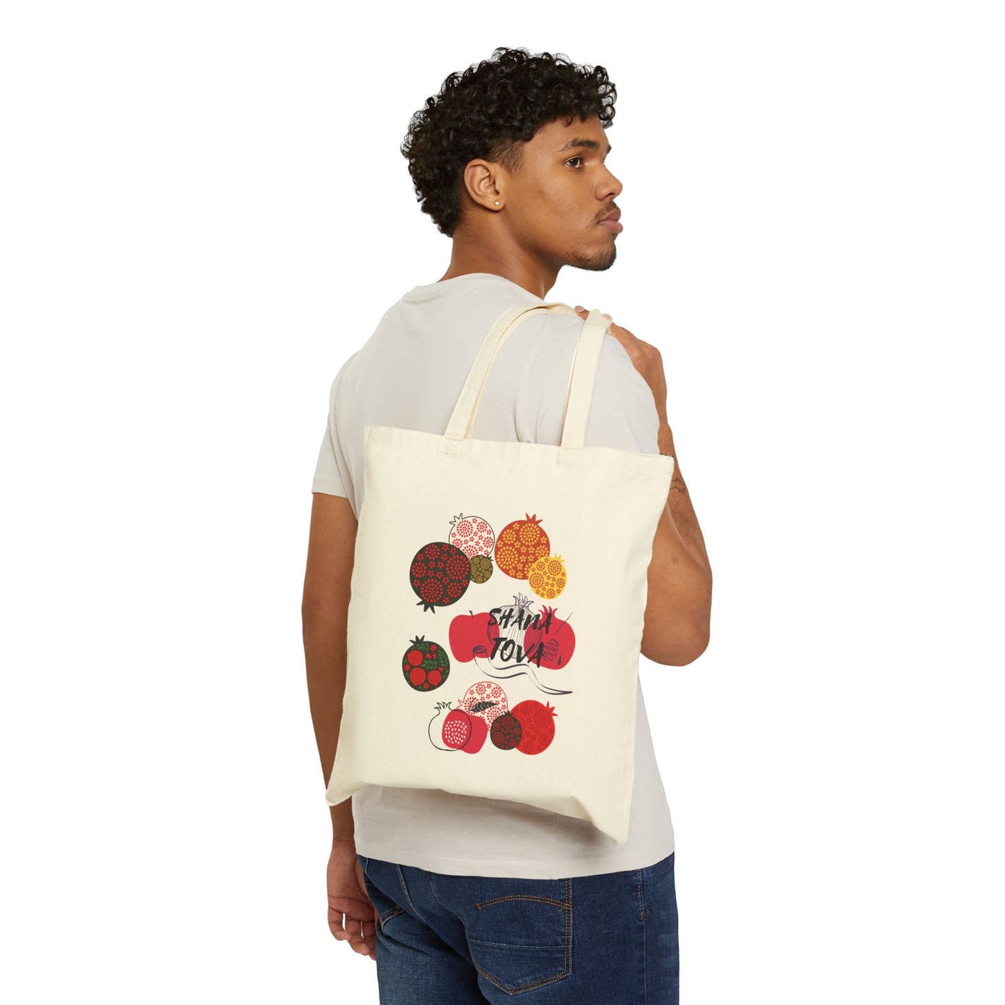 Chic Cotton Canvas Tote Bag | Eco-Friendly Shopping, Gift Bag, Grocery Carrier, Cute Tote, Artistic Design