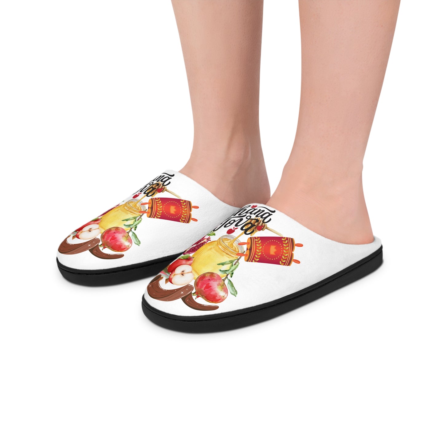 Cozy Women’s Indoor Slippers with Pomegranate Design, Perfect for Home, Gifts, Relaxation, and Holidays