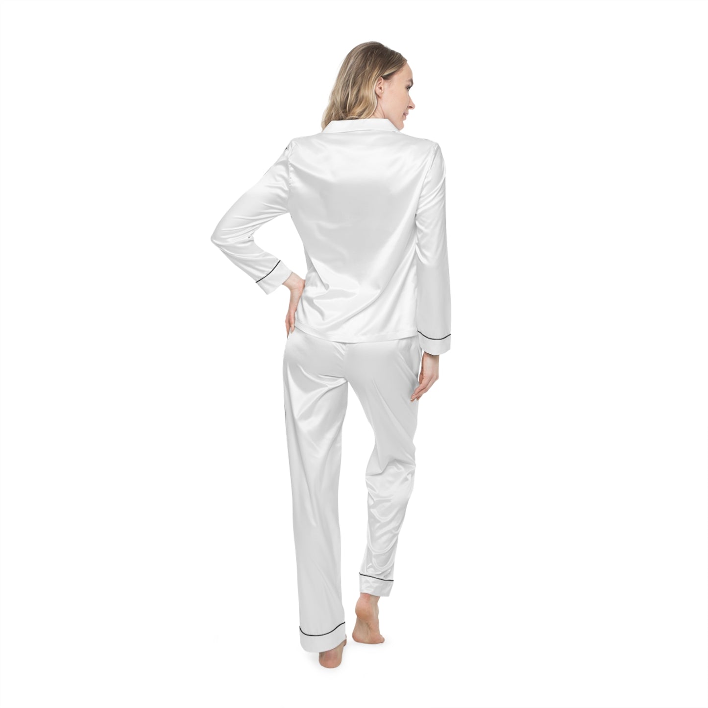 Elegant Floral Satin Pajamas for Women, Luxurious Sleepwear, Cozy Loungewear, Perfect Gift for Anniversaries, Birthdays, and Spa Days