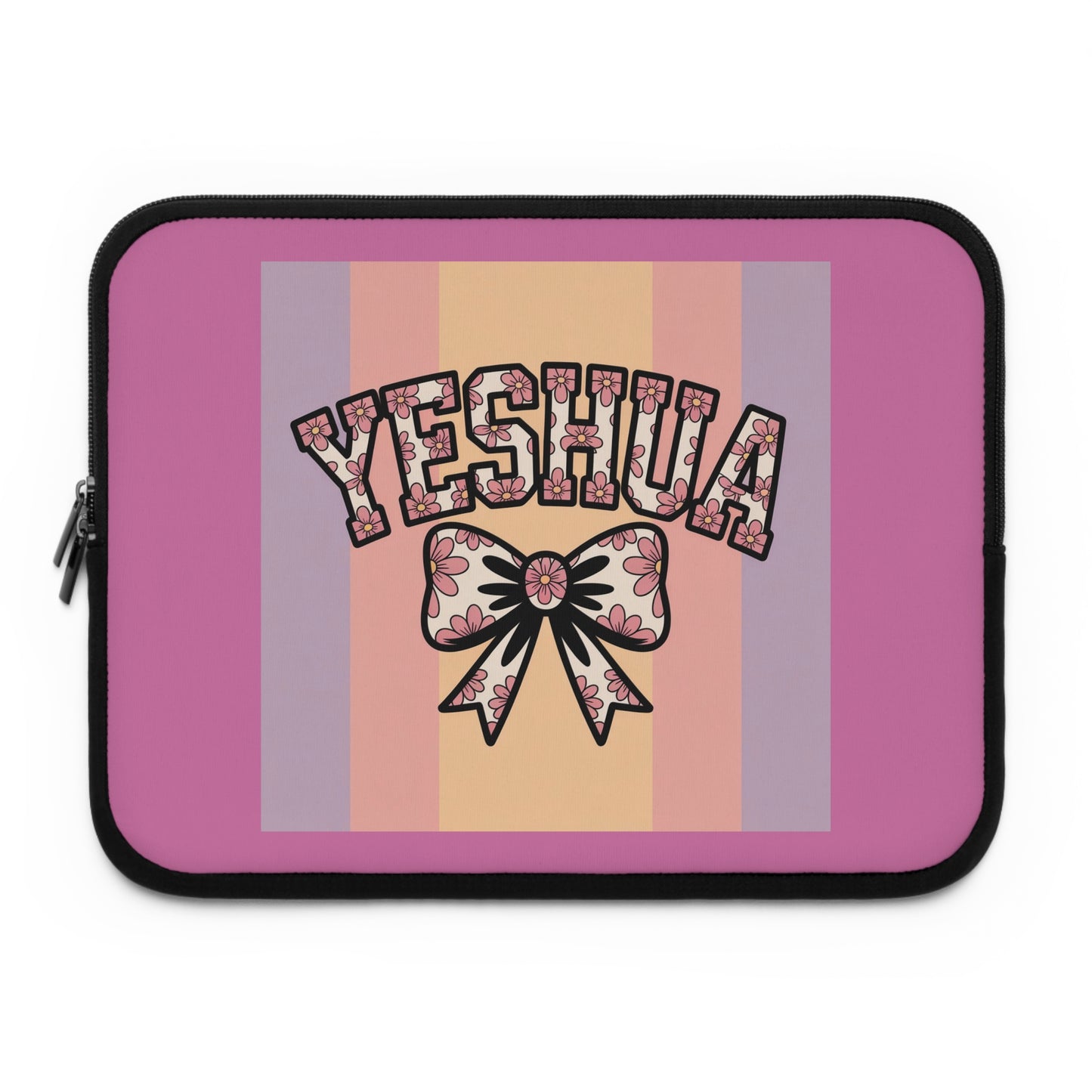 Stylish Yeshua Laptop Sleeve, Flower Bow Design, Tech Accessory, Gift for Students, Cute Work Bag, LGBT Pride, Graduation Gift