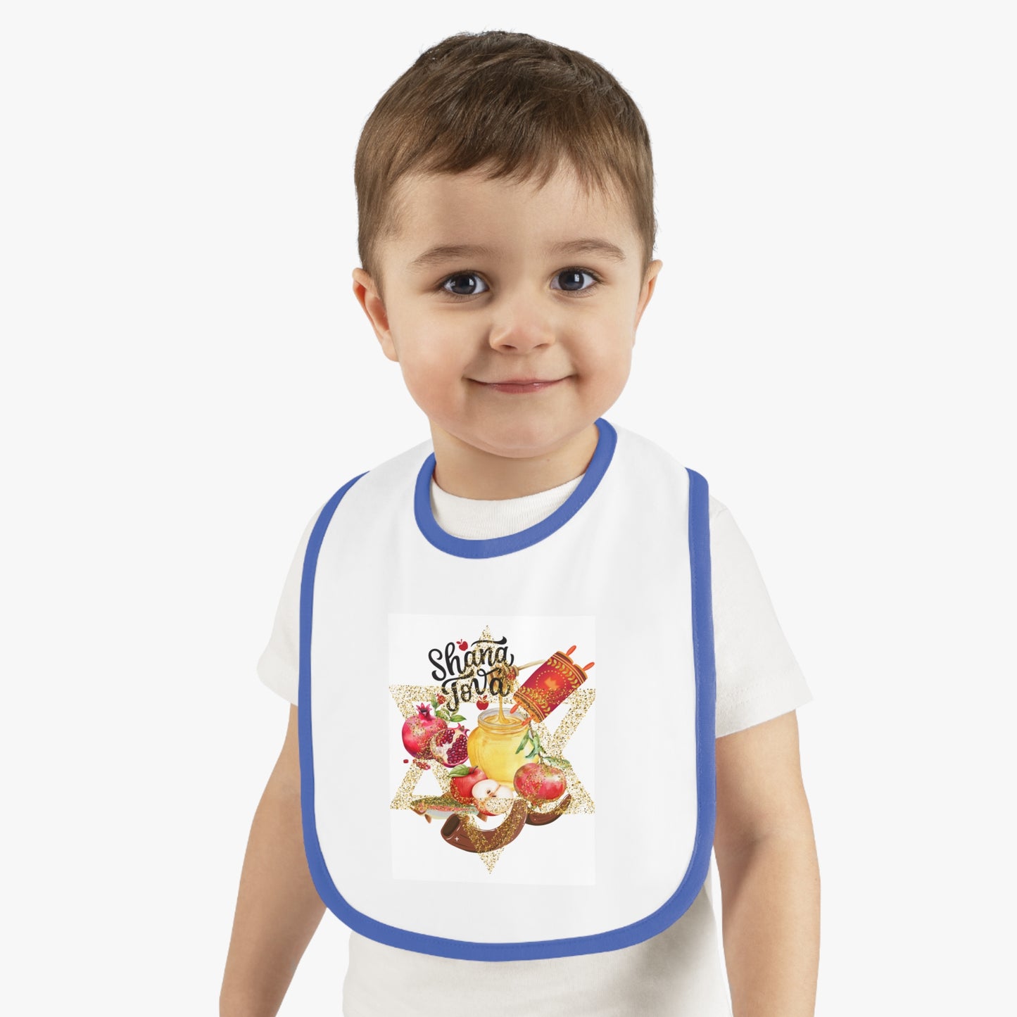 Baby Bib with Contrast Trim - Perfect for Messy Mealtimes, Gift for New Parents, Holiday Celebrations, and Baby Showers
