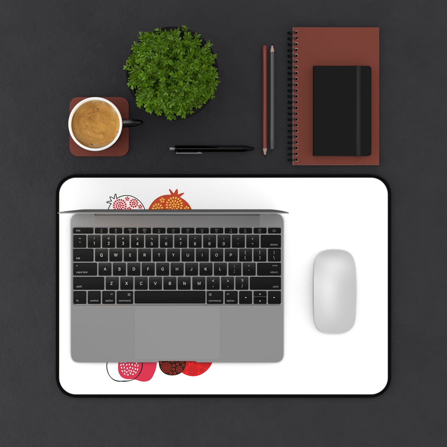 Desk Mat with Pomegranate Design for Rosh Hashanah, Office Decor, Holiday Gift, Jewish New Year, Home Workspace