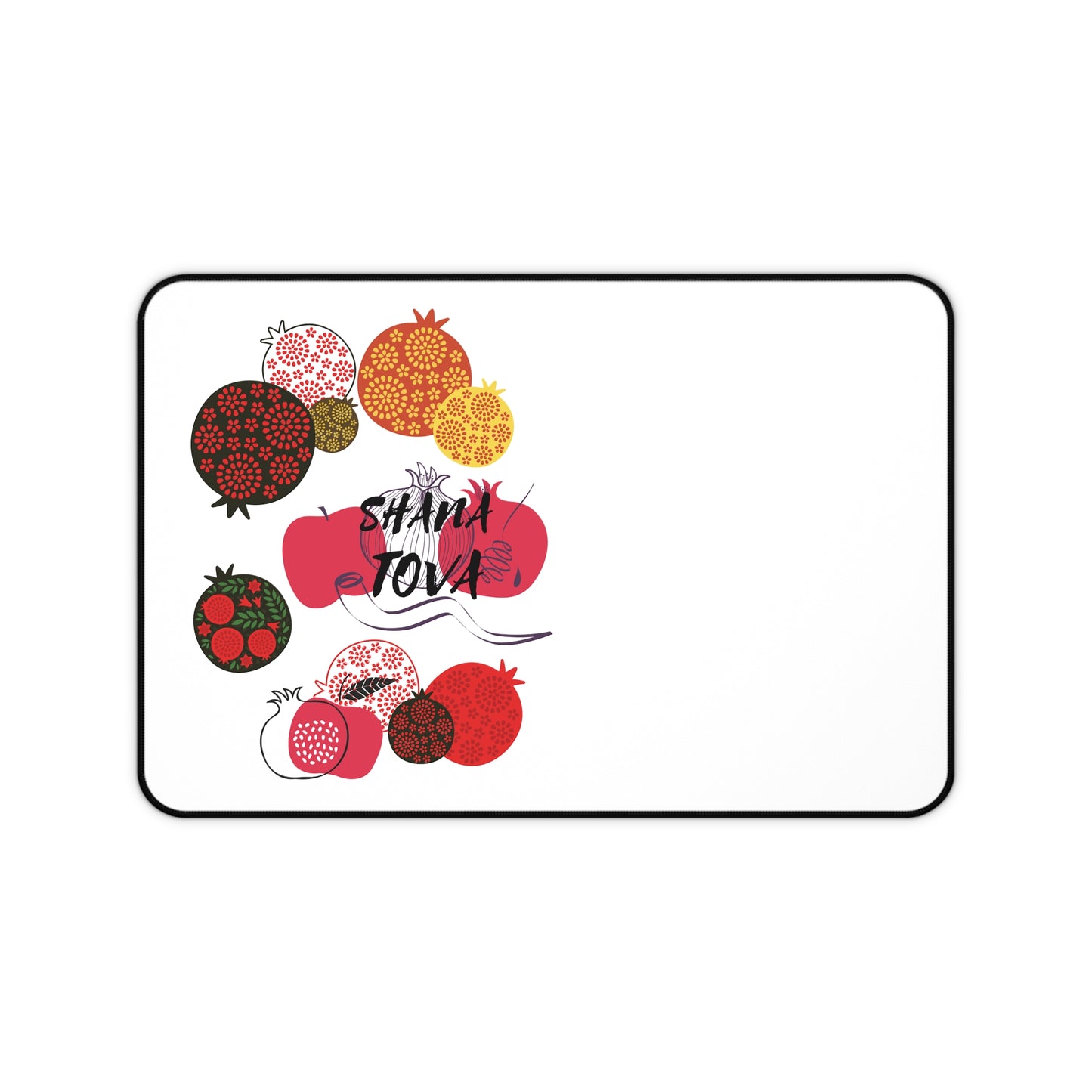 Desk Mat with Pomegranate Design for Rosh Hashanah, Office Decor, Holiday Gift, Jewish New Year, Home Workspace