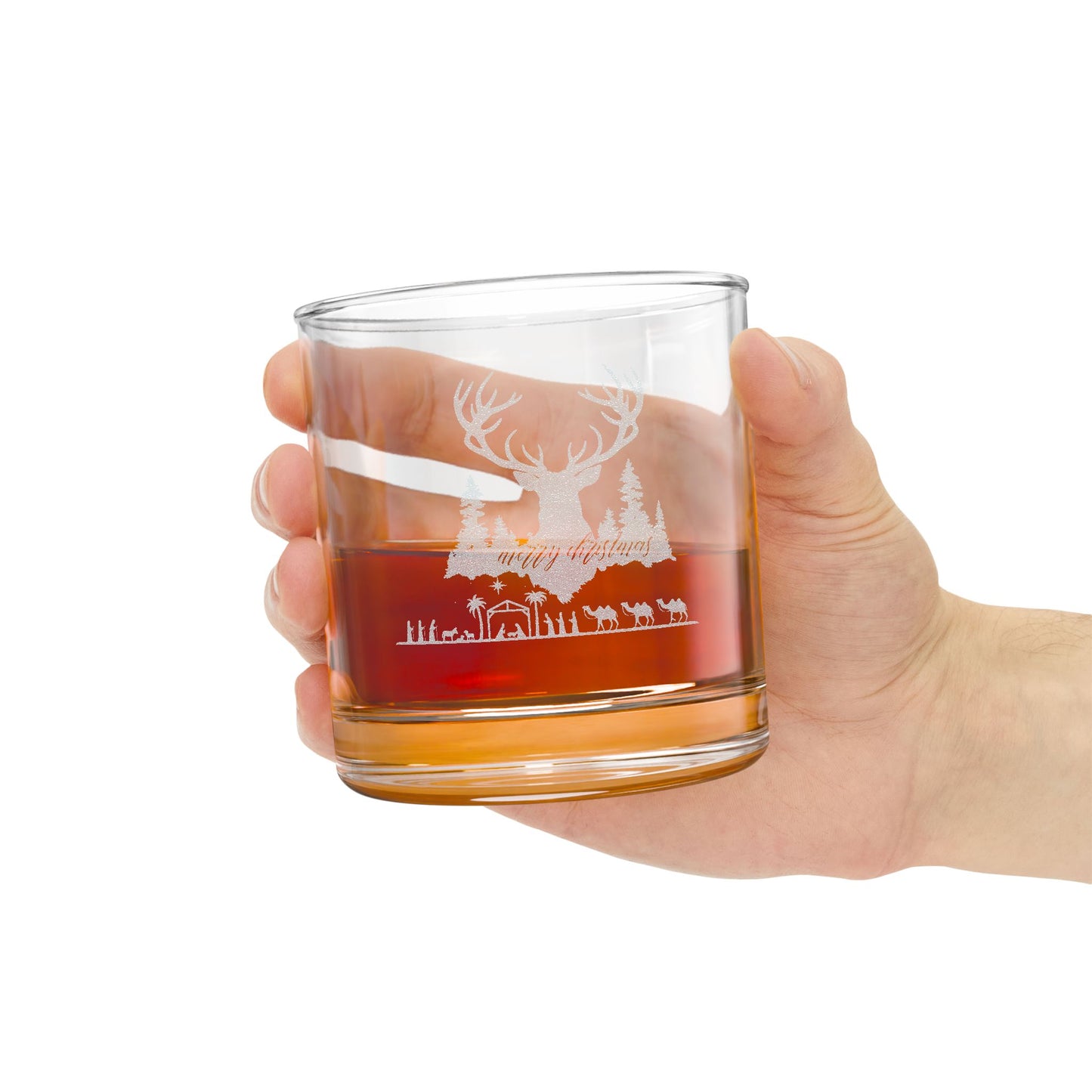 Engraved Whiskey Glass - 10.5oz Rustic Deer Design