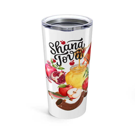 Shana Tova 20oz Tumbler, Rosh Hashanah Gift, Jewish New Year Drinkware, Fall Celebration Cup, Honey Apple Theme