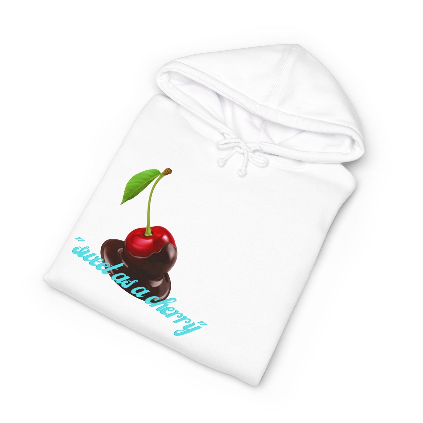Cherry Graphic Hoodie — “Sweet as a Cherry” White Pullover