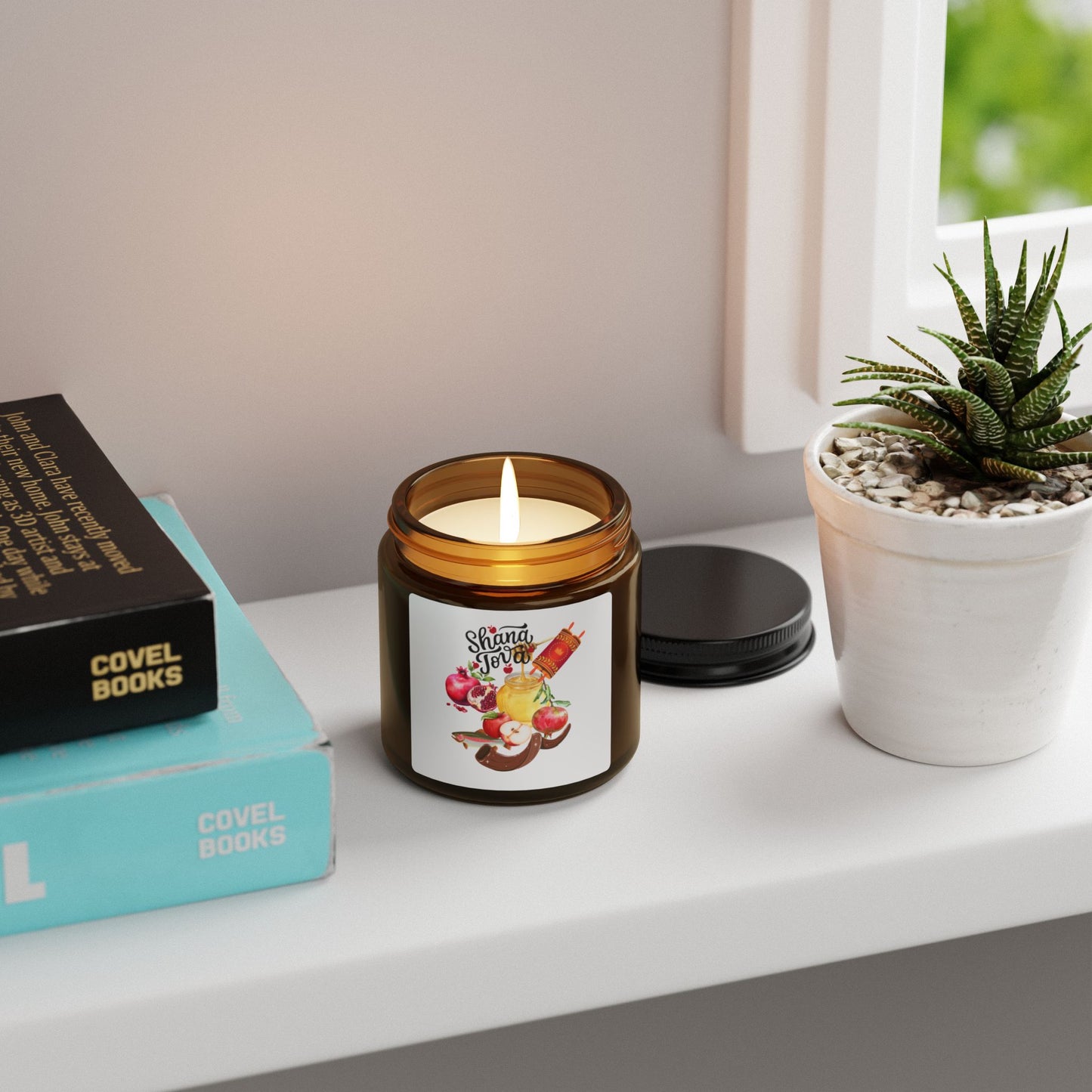 Scented Soy Candle, Cozy Home Decor, Aromatherapy Gift, Seasonal Fragrance, Amber Jar, Eco-Friendly Candle