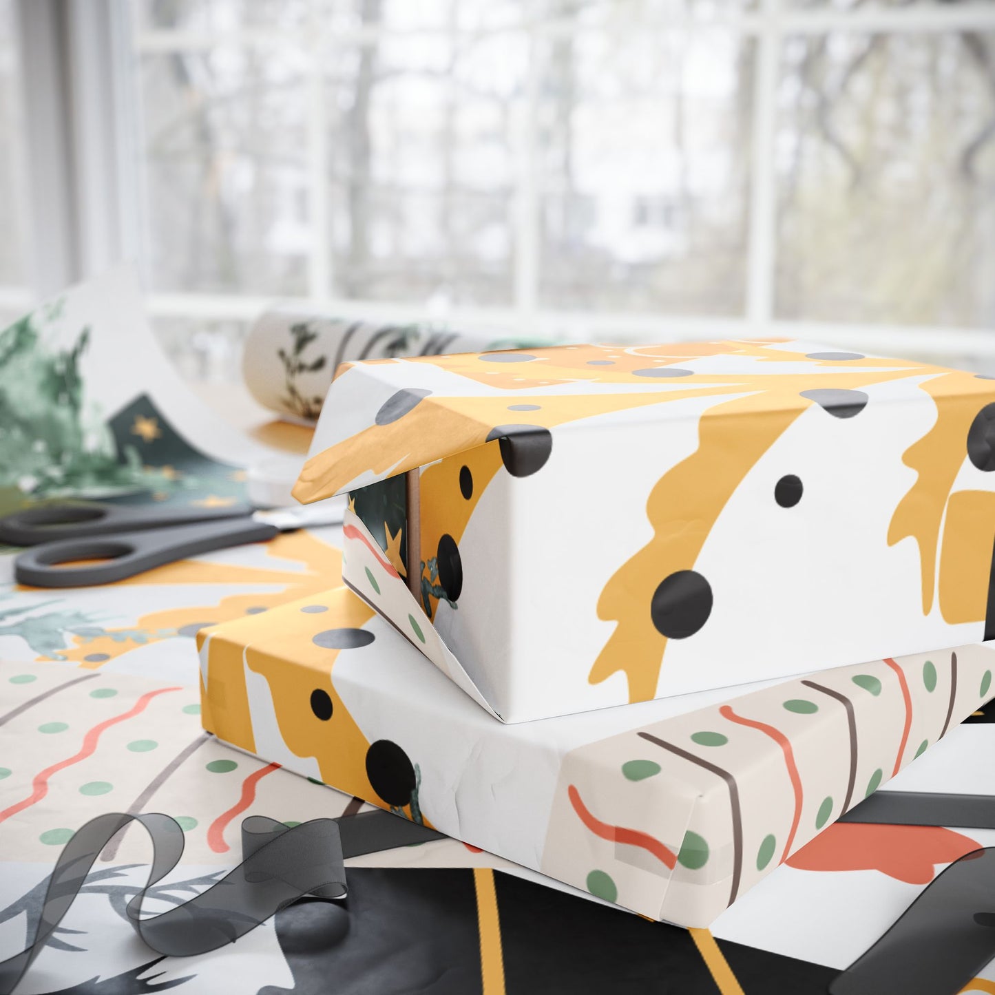 Christmas Wrapping Paper Set - Festive Trees & Holiday Patterns