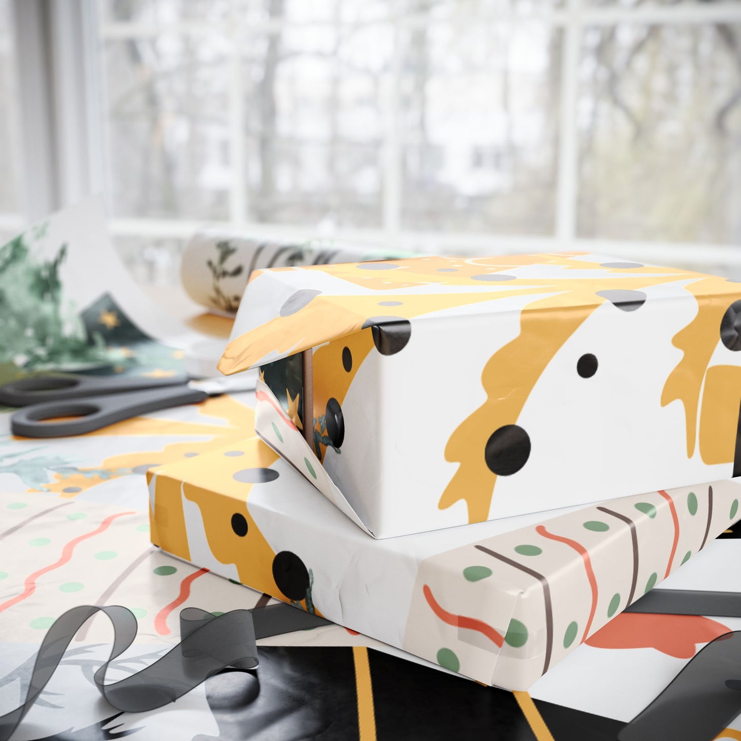 Christmas Wrapping Paper Set - Festive Trees & Holiday Patterns