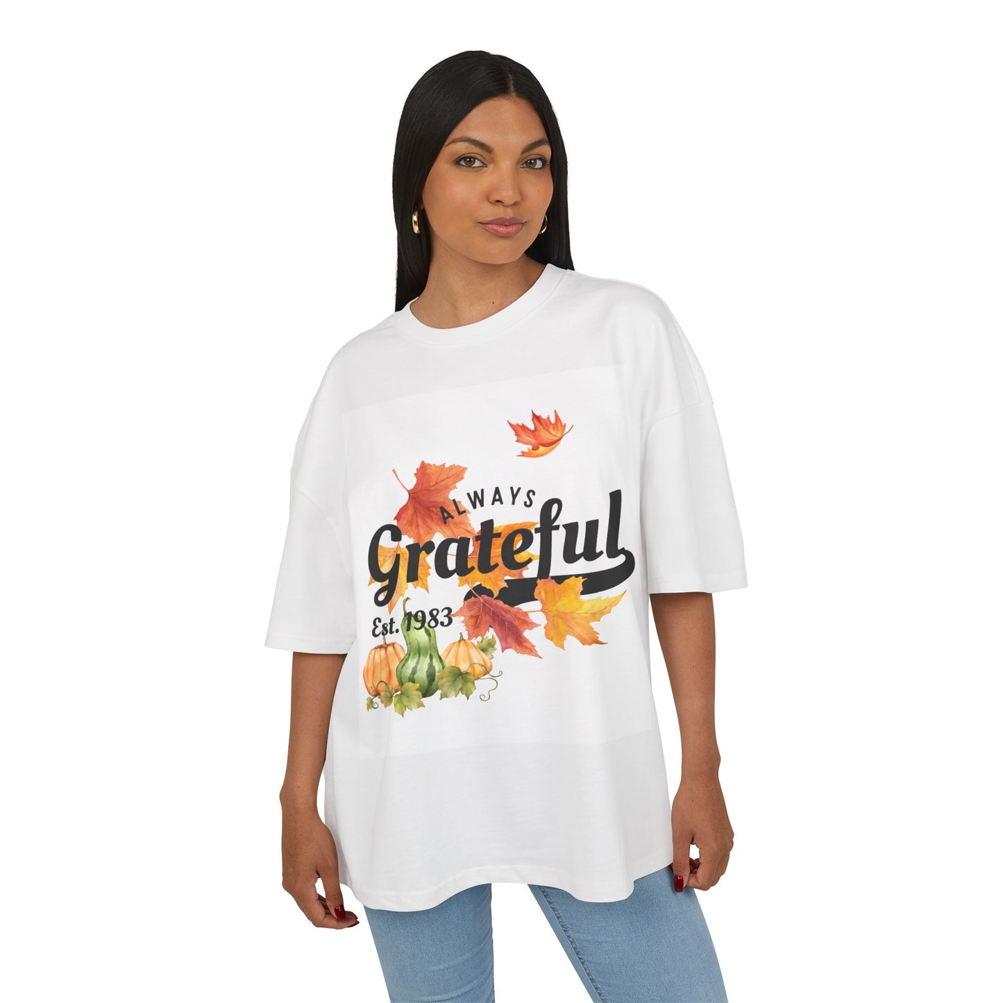 Grateful Fall Box Tee, Harvest Shirt, Thanksgiving Top, Autumn T-Shirt, Casual Grateful Wear, Nature Lover Gift