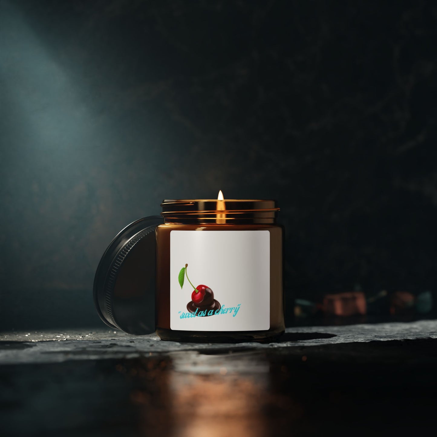 Cherry Bliss Soy Candle — Scented Amber Jar (Multiple Sizes)