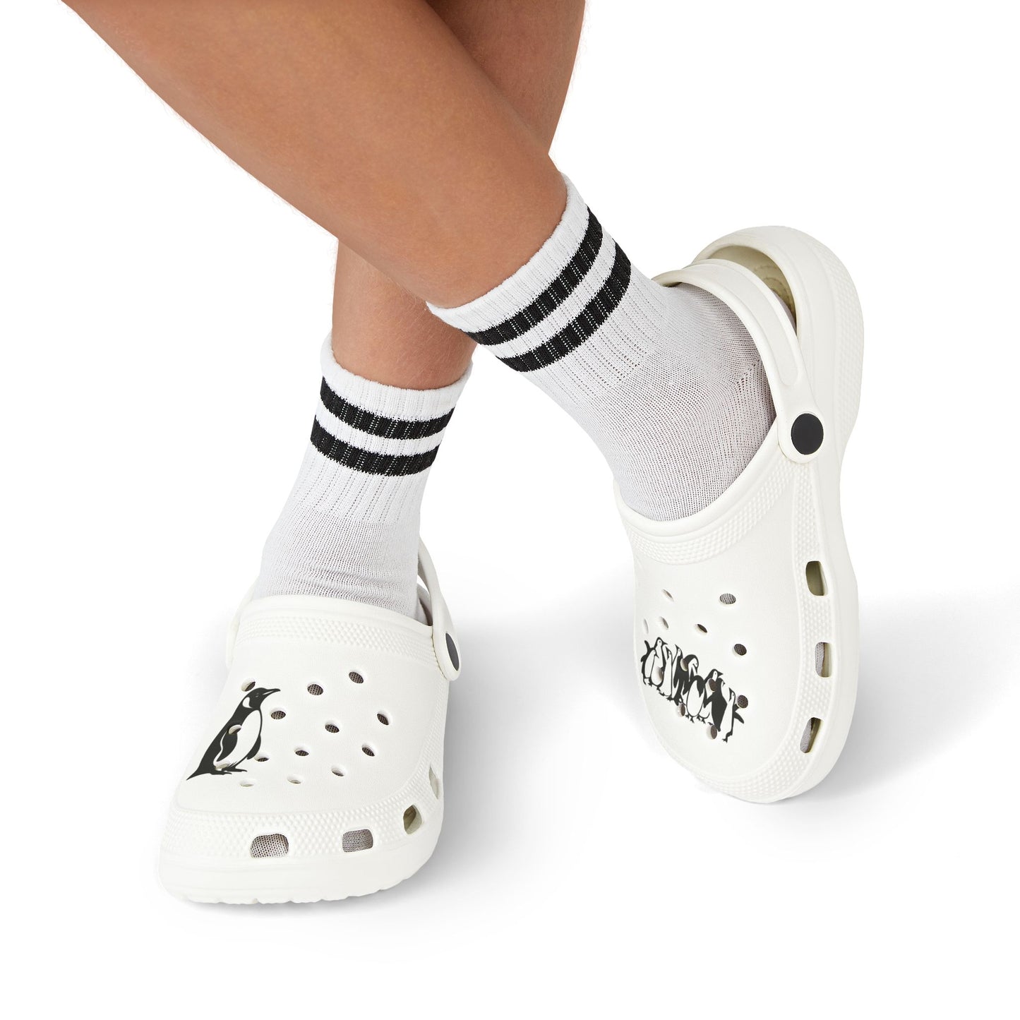 Kids Penguin Print EVA Foam Clogs — Lightweight Slip-On Sandals