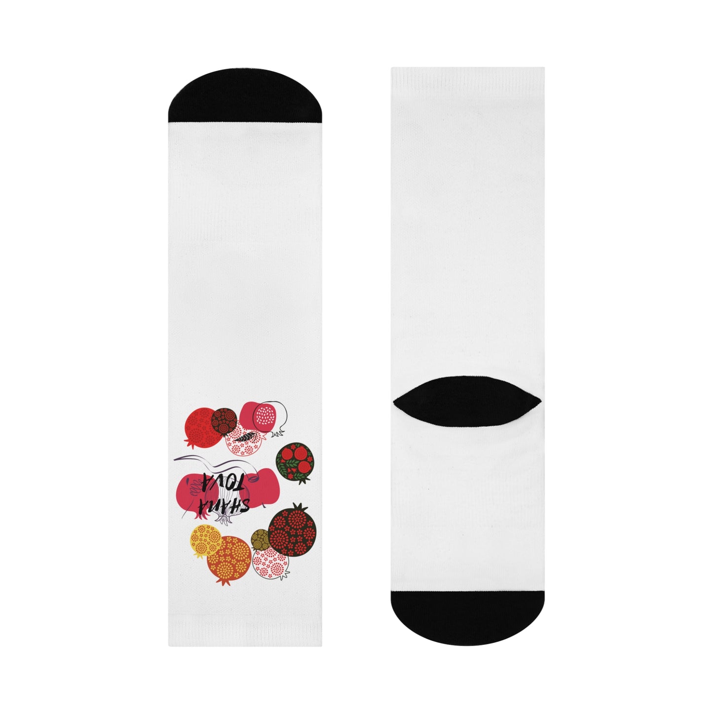 Fruit-Themed Cushioned Crew Socks for Fun & Comfort, Gift for Foodies, Casual Wear, Everyday Essentials, Perfect for Birthdays, Holidays