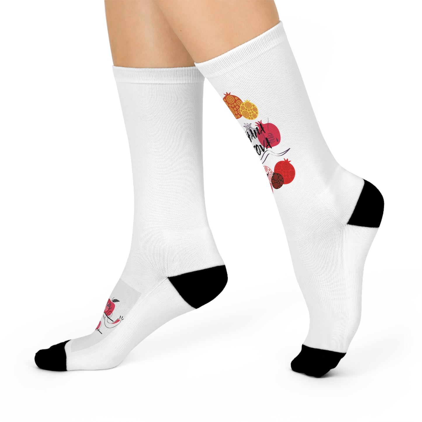 Fruit-Themed Cushioned Crew Socks for Fun & Comfort, Gift for Foodies, Casual Wear, Everyday Essentials, Perfect for Birthdays, Holidays