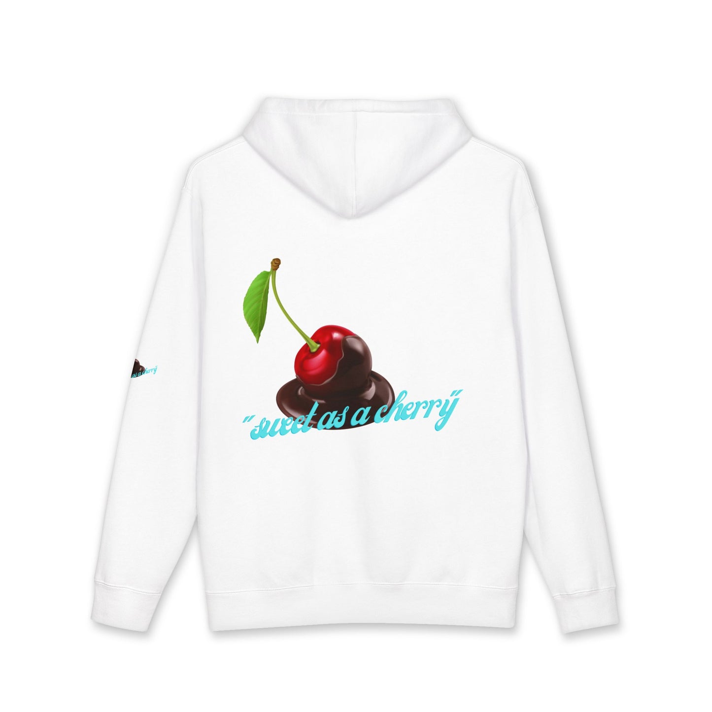 Cherry Graphic Hoodie — “Sweet as a Cherry” White Pullover