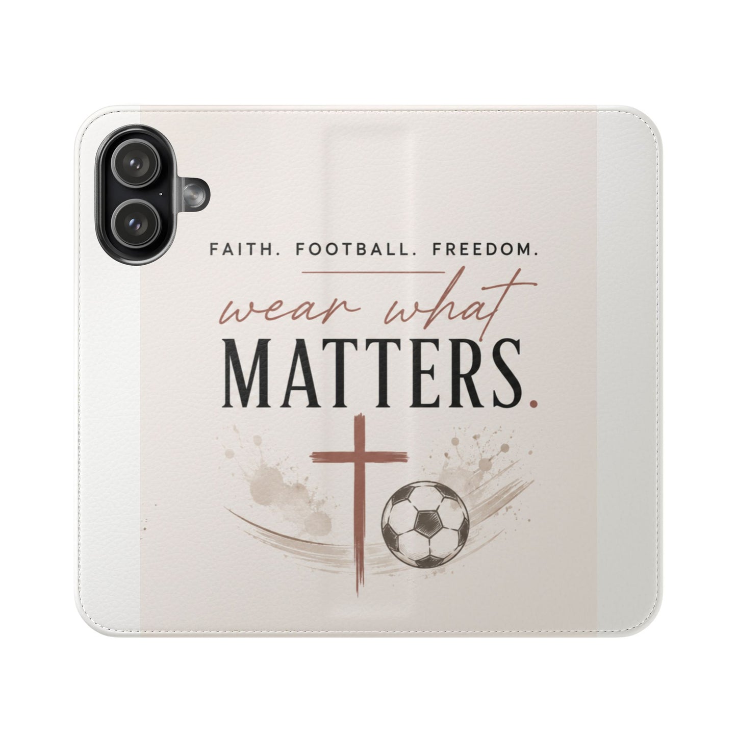 Flip Case — "Wear What Matters" Faith & Football Phone Wallet