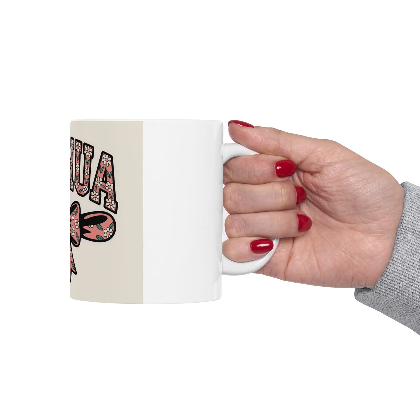 Yeshua Floral Bow Ceramic Mug, Inspirational Gift, Coffee Cup, Tea Mug, Home Decor, Christian Mug, 11oz, 15oz