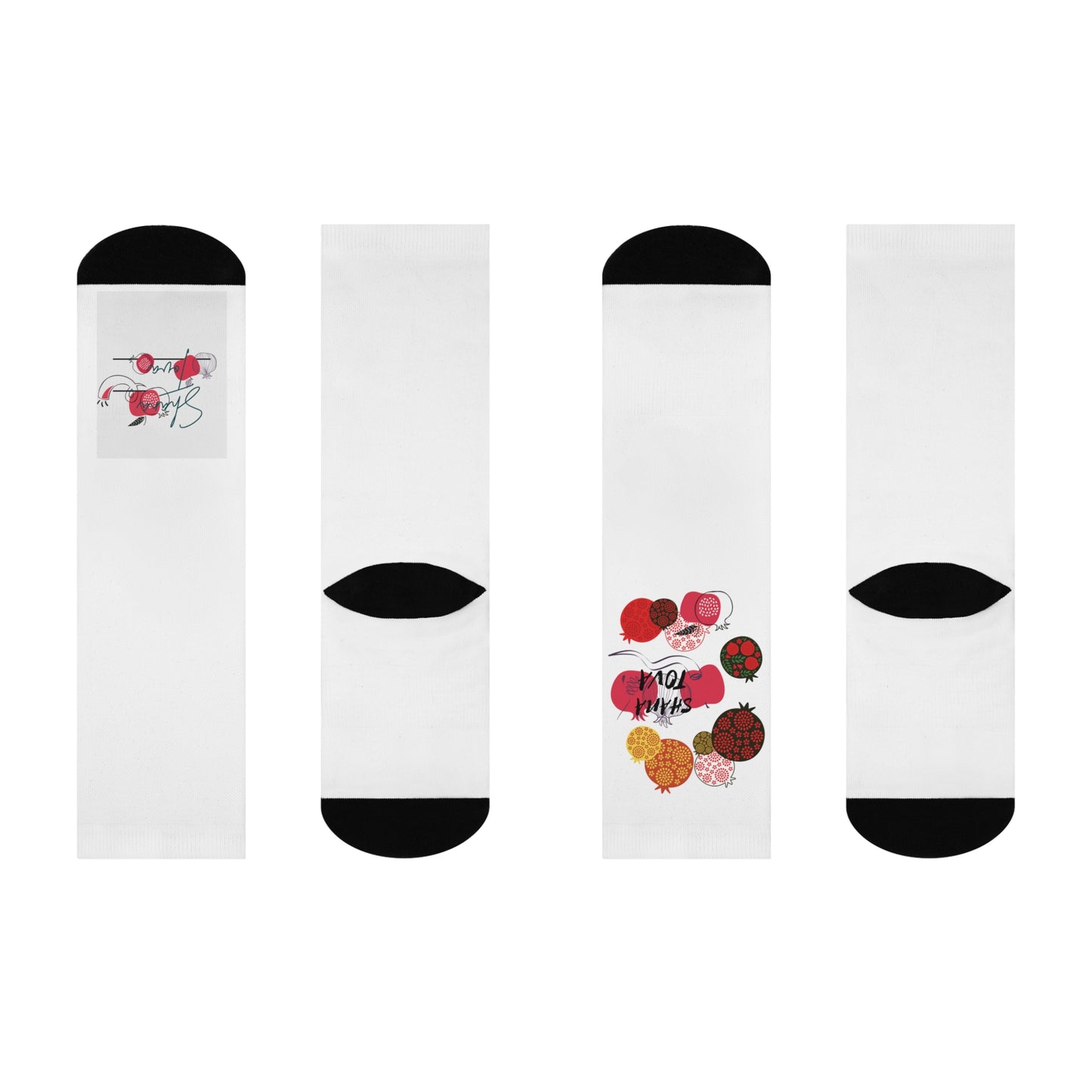 Fruit-Themed Cushioned Crew Socks for Fun & Comfort, Gift for Foodies, Casual Wear, Everyday Essentials, Perfect for Birthdays, Holidays