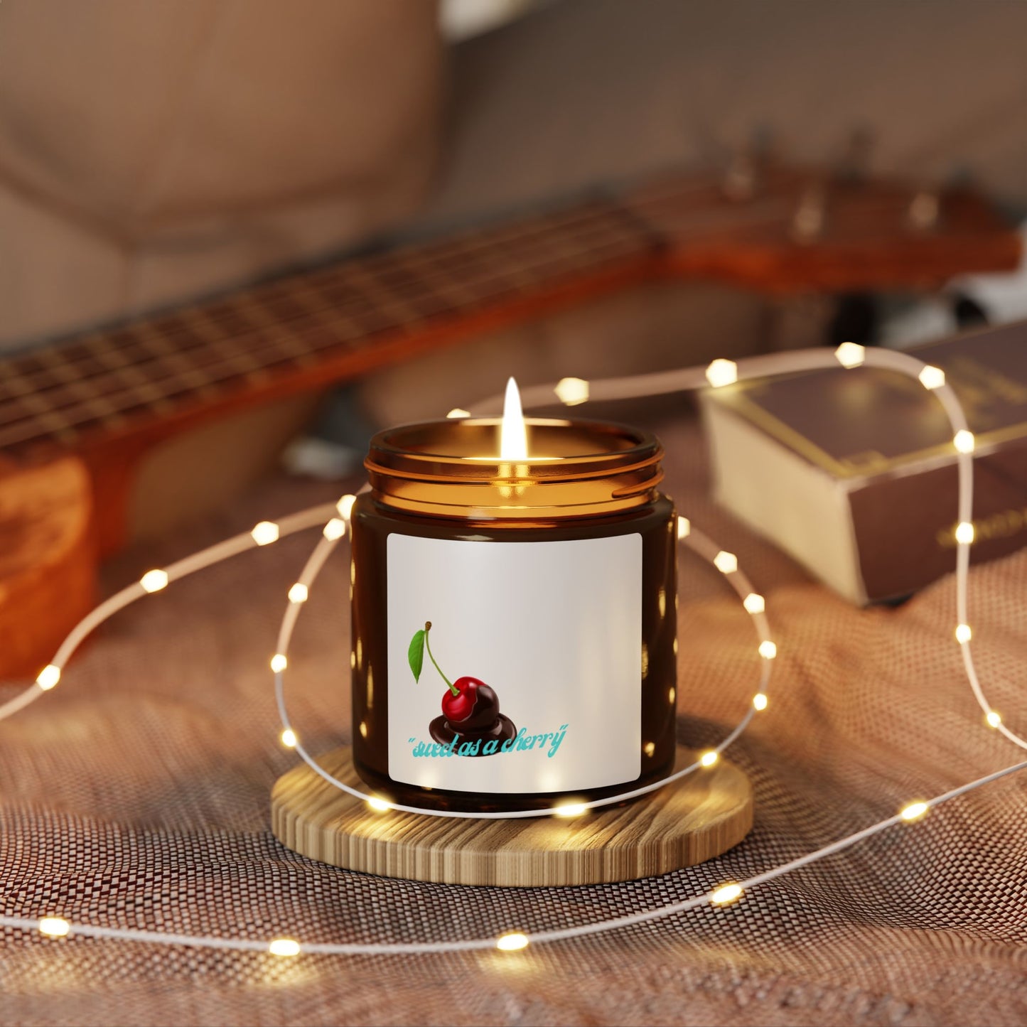 Cherry Bliss Soy Candle — Scented Amber Jar (Multiple Sizes)