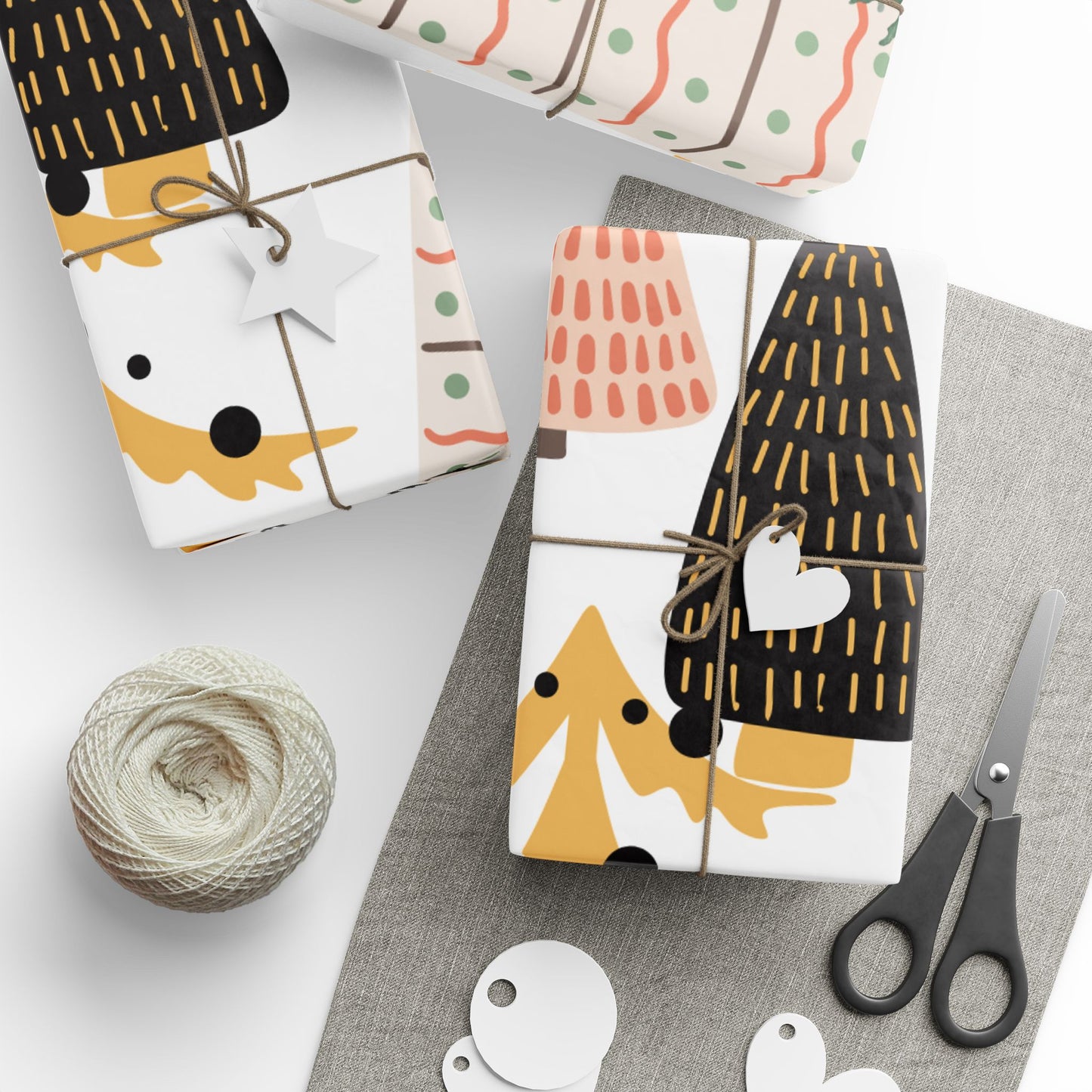 Christmas Wrapping Paper Set - Festive Trees & Holiday Patterns