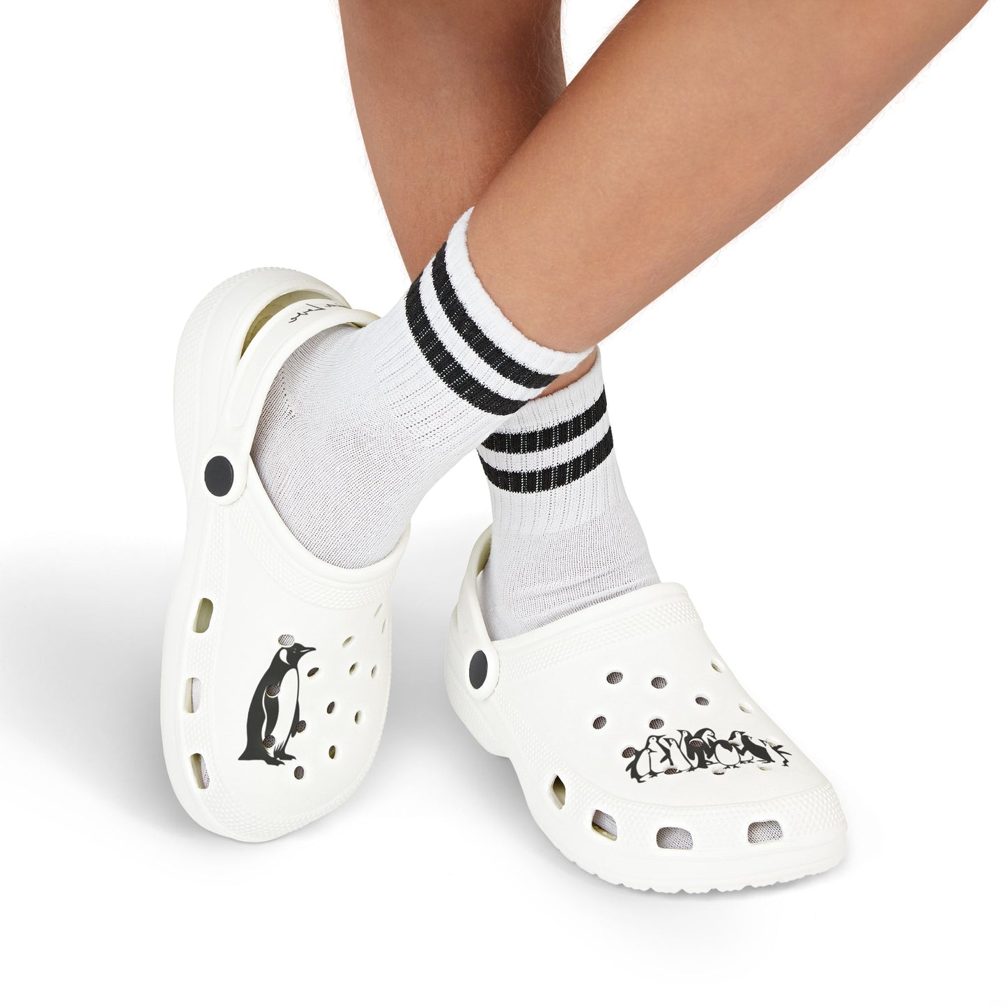 Kids Penguin Print EVA Foam Clogs — Lightweight Slip-On Sandals