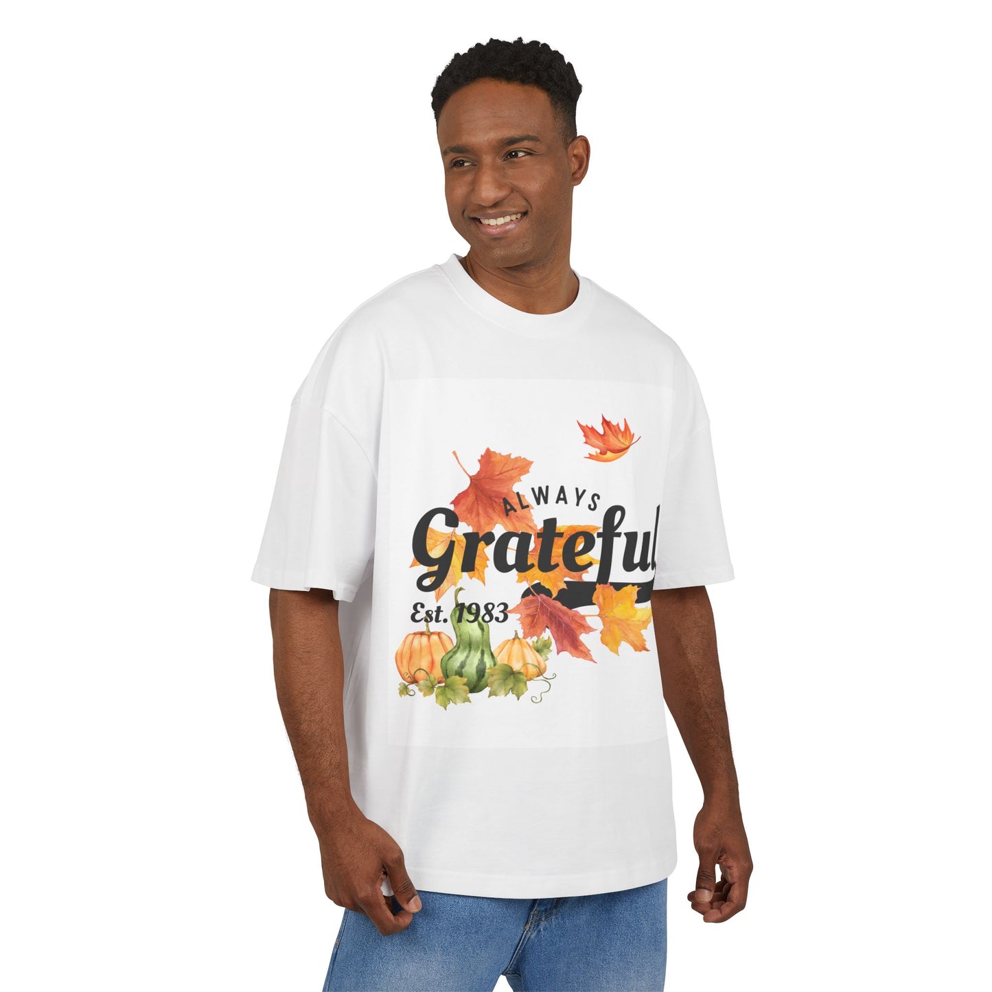 Grateful Fall Box Tee, Harvest Shirt, Thanksgiving Top, Autumn T-Shirt, Casual Grateful Wear, Nature Lover Gift