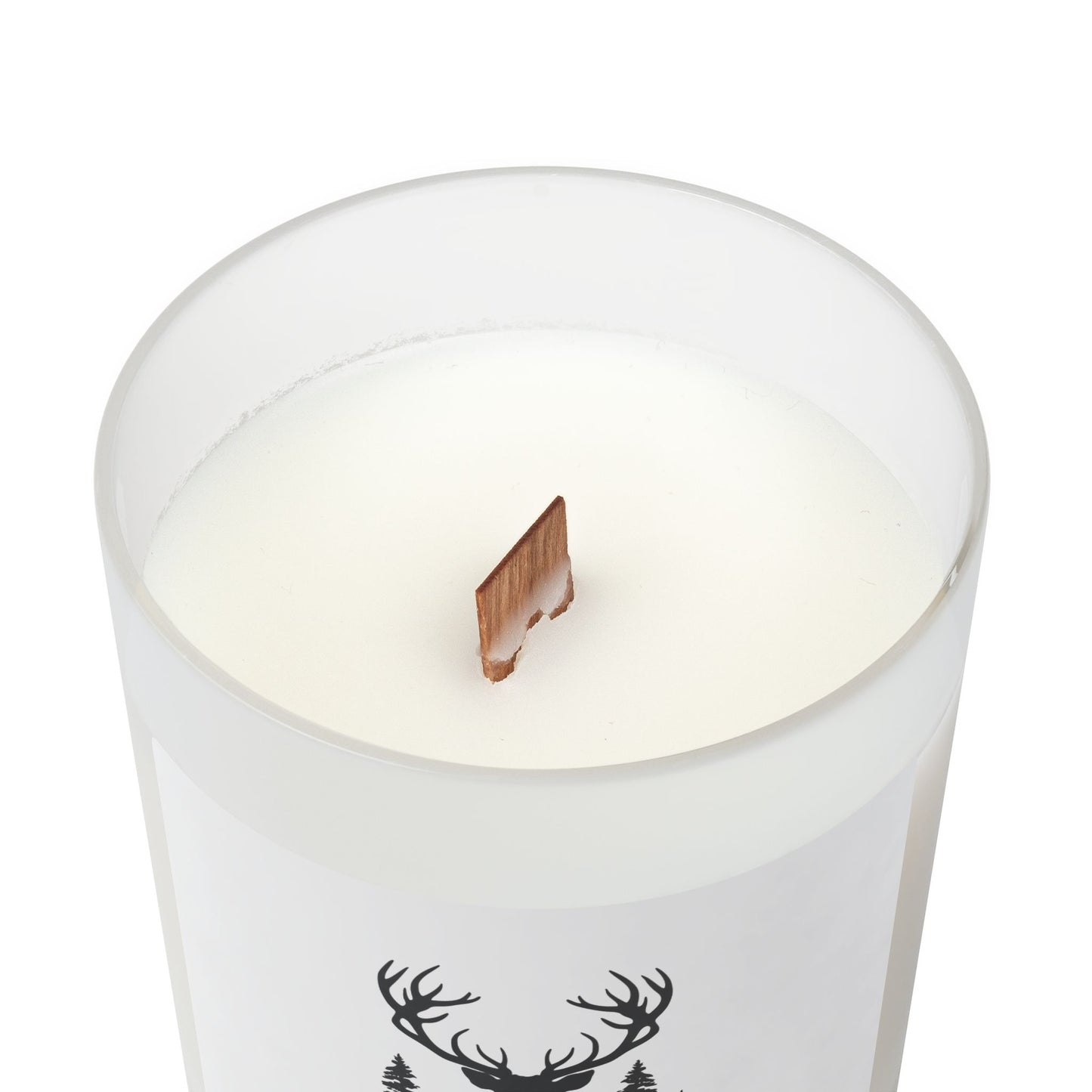 Rustic Frosted Glass Candle - Cozy Holiday Atmosphere