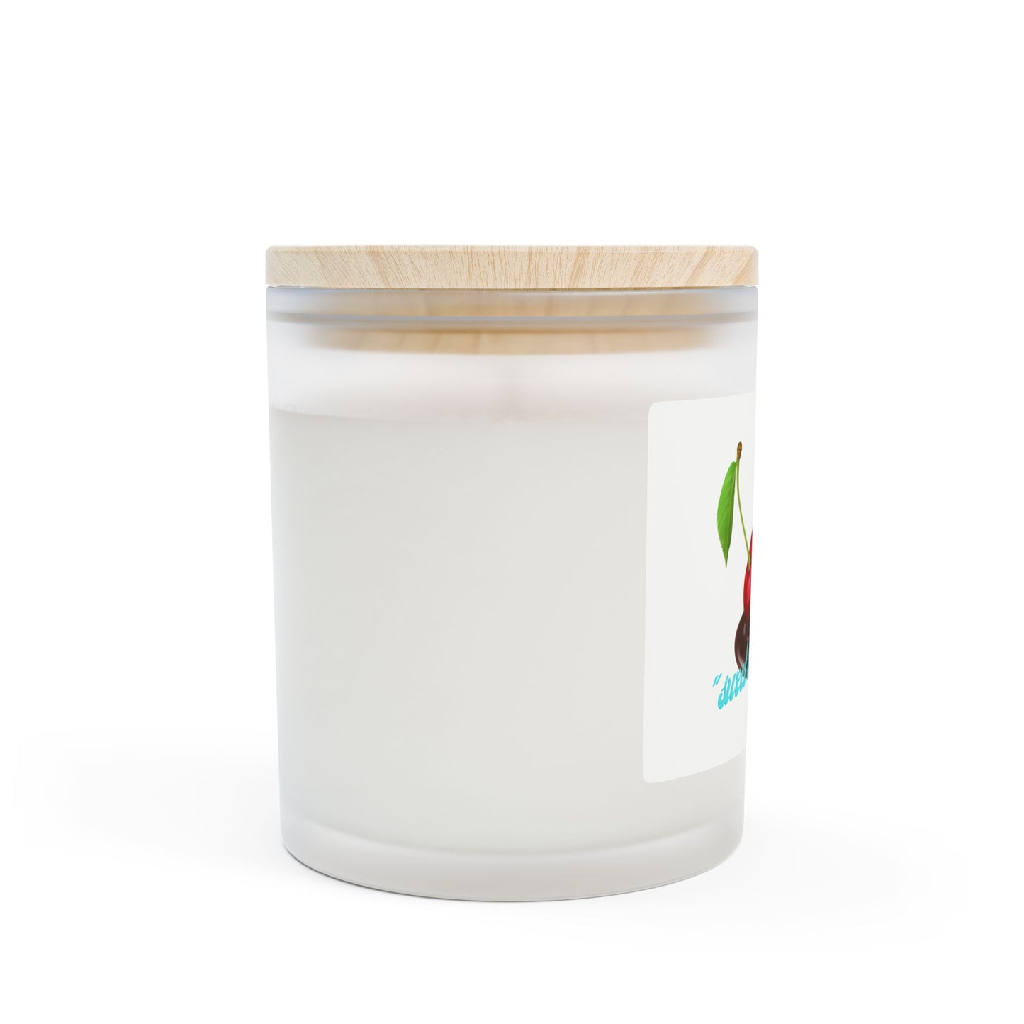 Cherry Scented Frosted Glass Candle — "Sweet as a Cherry" 11oz