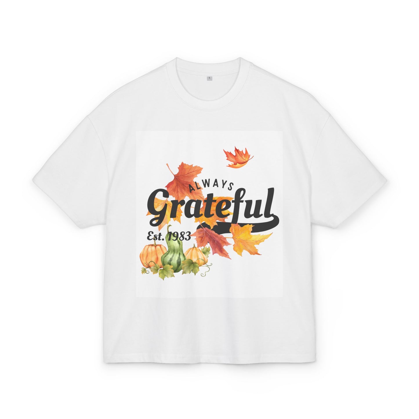 Grateful Fall Box Tee, Harvest Shirt, Thanksgiving Top, Autumn T-Shirt, Casual Grateful Wear, Nature Lover Gift
