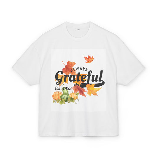 Grateful Fall Box Tee, Harvest Shirt, Thanksgiving Top, Autumn T-Shirt, Casual Grateful Wear, Nature Lover Gift