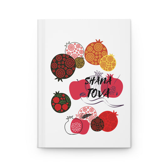 Rosh Hashanah Journal | Shana Tova Hardcover Notebook | Jewish New Year Gift | Personal Diary | Decorative Pomegranate Design