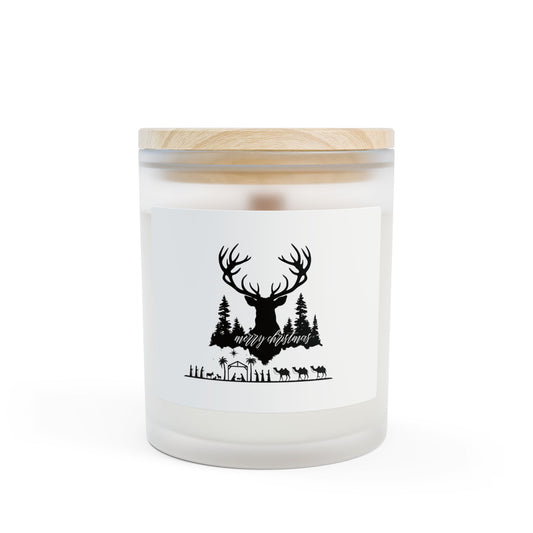 Rustic Frosted Glass Candle - Cozy Holiday Atmosphere