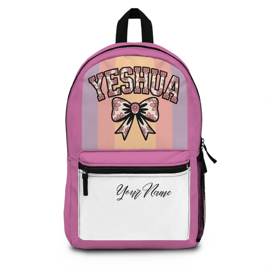 Personalized Yeshua Backpack with Bow Design, Customizable School Bag, Trendy Pink Backpack, Gift for Kids and Teens, Stylish Everyday [...]