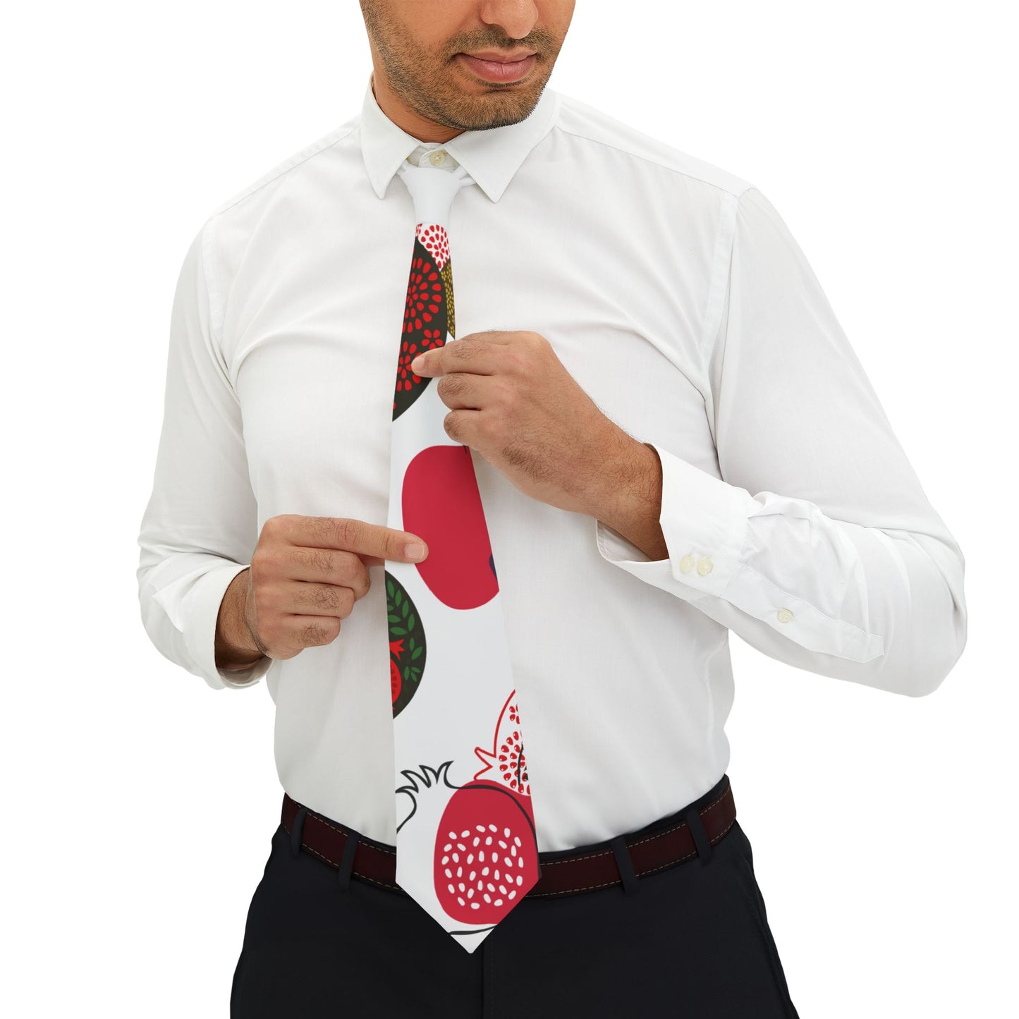 Colorful Pomegranate Necktie, Unique Gift for Him, Wedding Accessory, Holiday Tie, Father's Day, Style Statement, Formal Attire