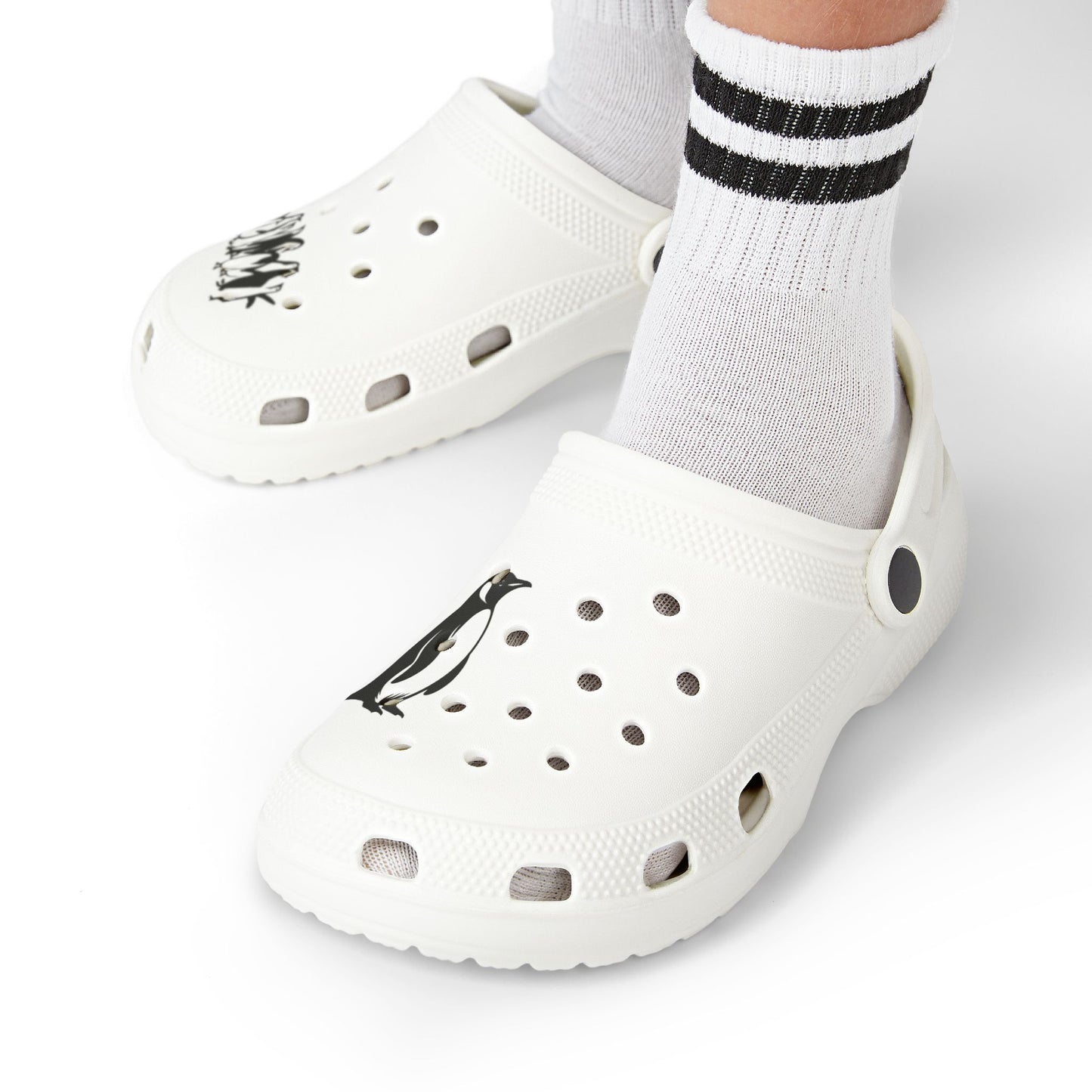 Kids Penguin Print EVA Foam Clogs — Lightweight Slip-On Sandals