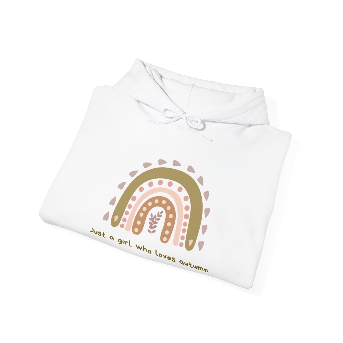 Autumn Love Hooded Sweatshirt | Cozy Unisex Pullover | Ideal Fall Gift | Cute Rainbow Design | Perfect for Chilly Days