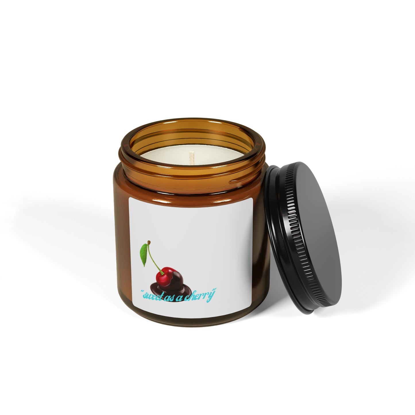 Cherry Bliss Soy Candle — Scented Amber Jar (Multiple Sizes)