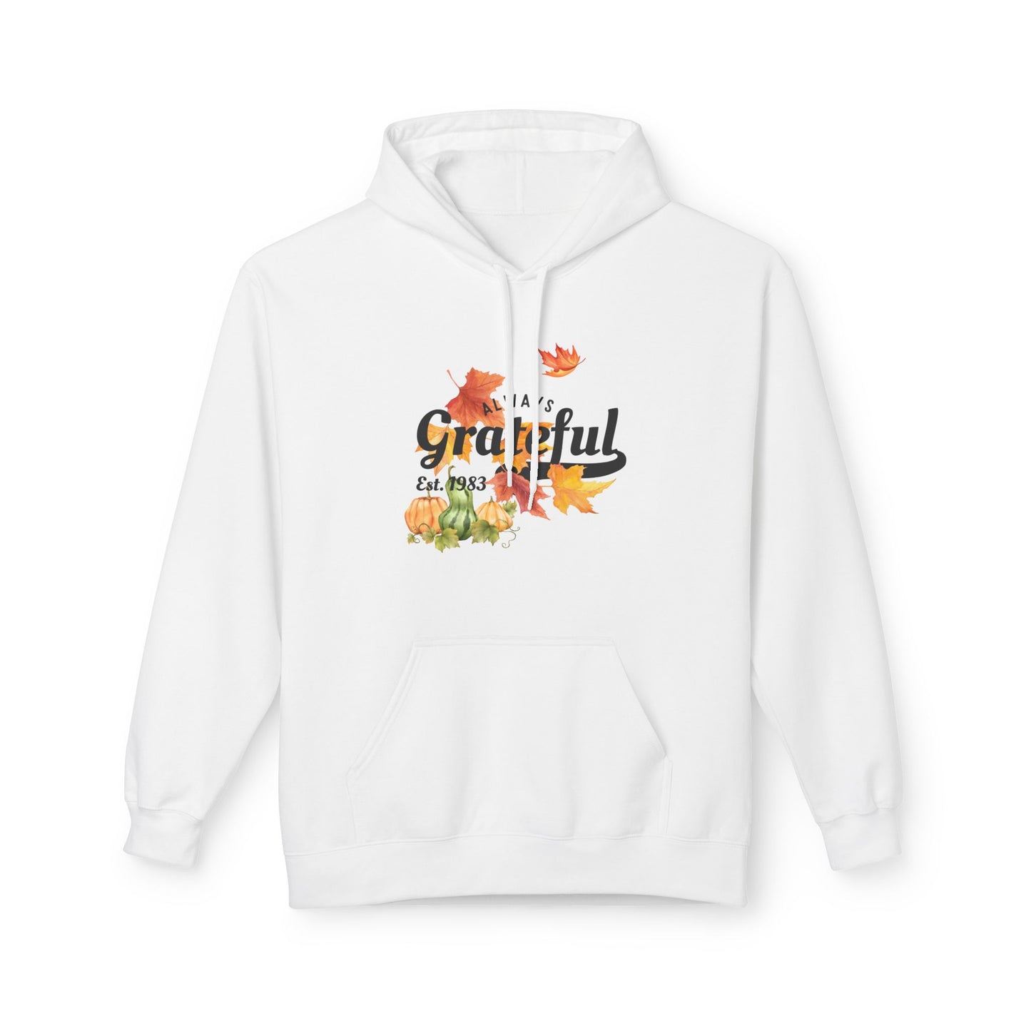 Grateful Autumn Hoodie, Cozy Fall Sweater, Unisex Fleece, Perfect for Thanksgiving, Casual Gift Idea, Warm Layer