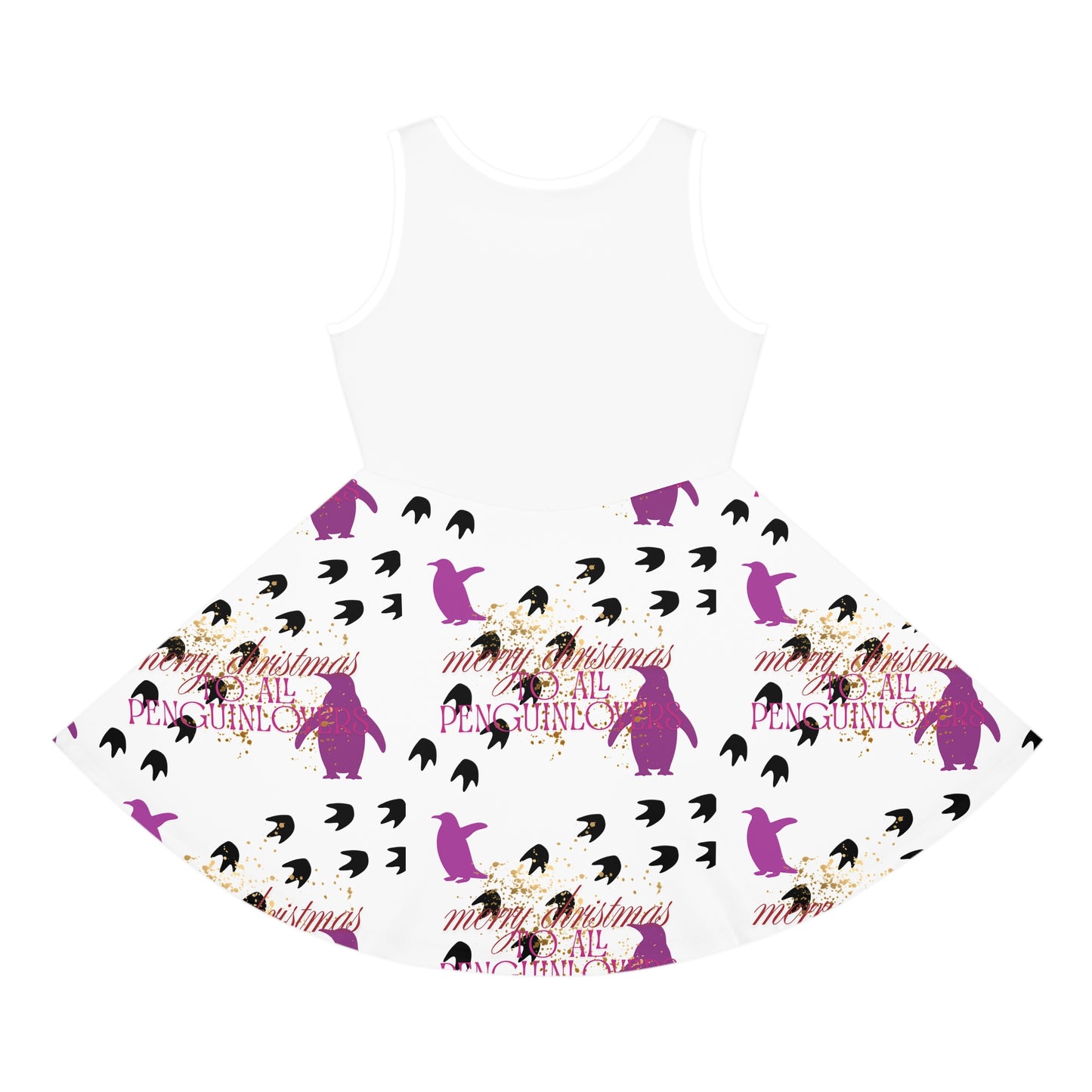 Festive Girls' Sundress with Penguin Print