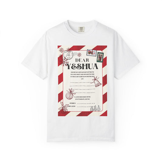 Christmas Letter T-shirt, Holiday T-shirt, Funny Gift Shirt, Unisex Graphic Tee, Yeshua Letter Design