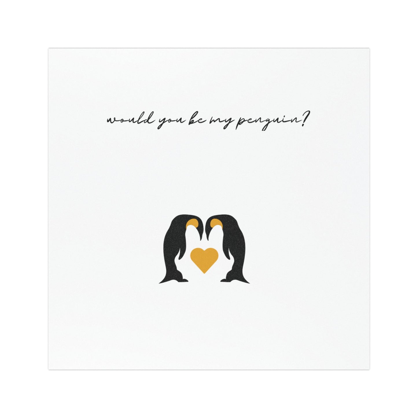 Would You Be My Penguin? Car Magnet — Cute Penguin Couple Heart Design