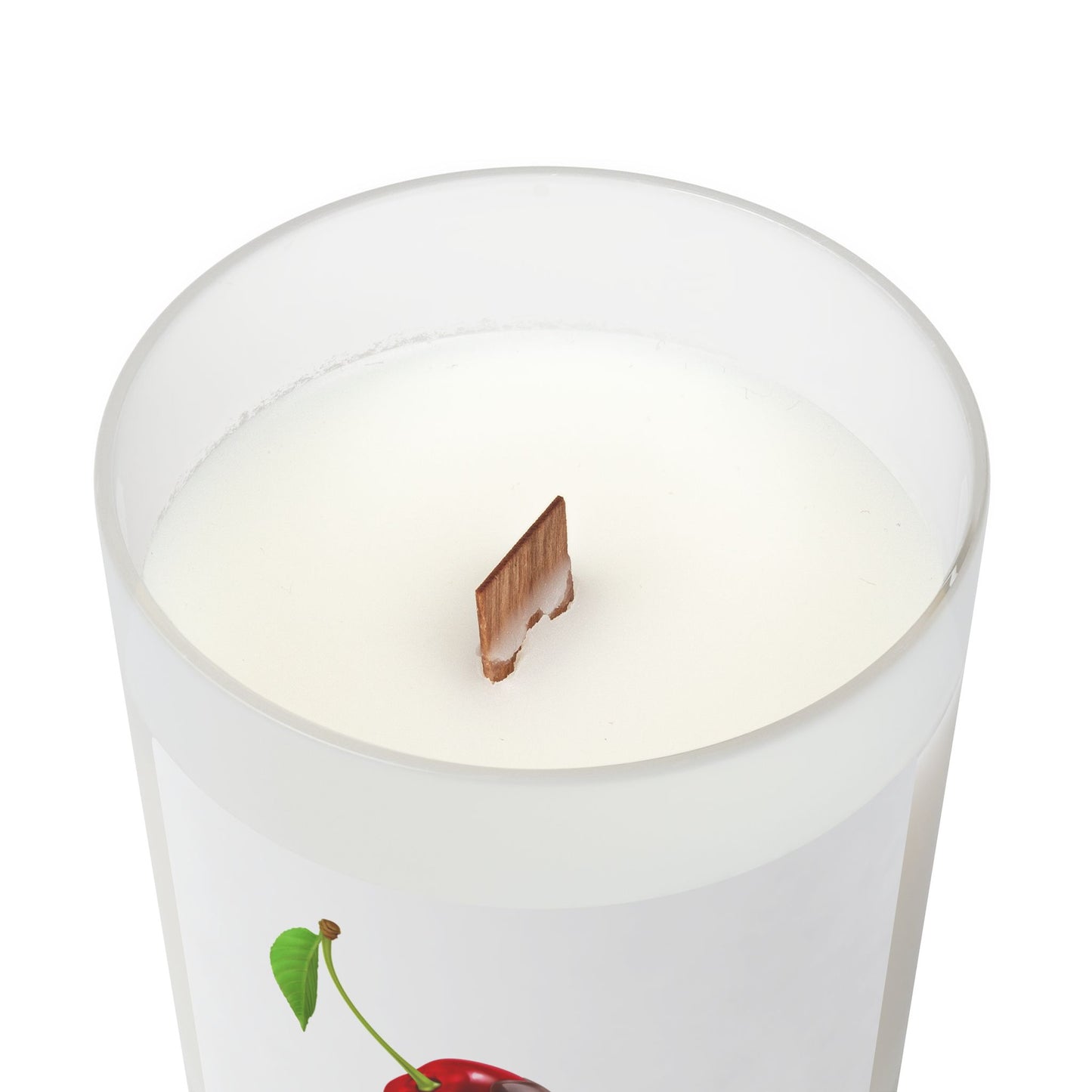 Cherry Scented Frosted Glass Candle — "Sweet as a Cherry" 11oz