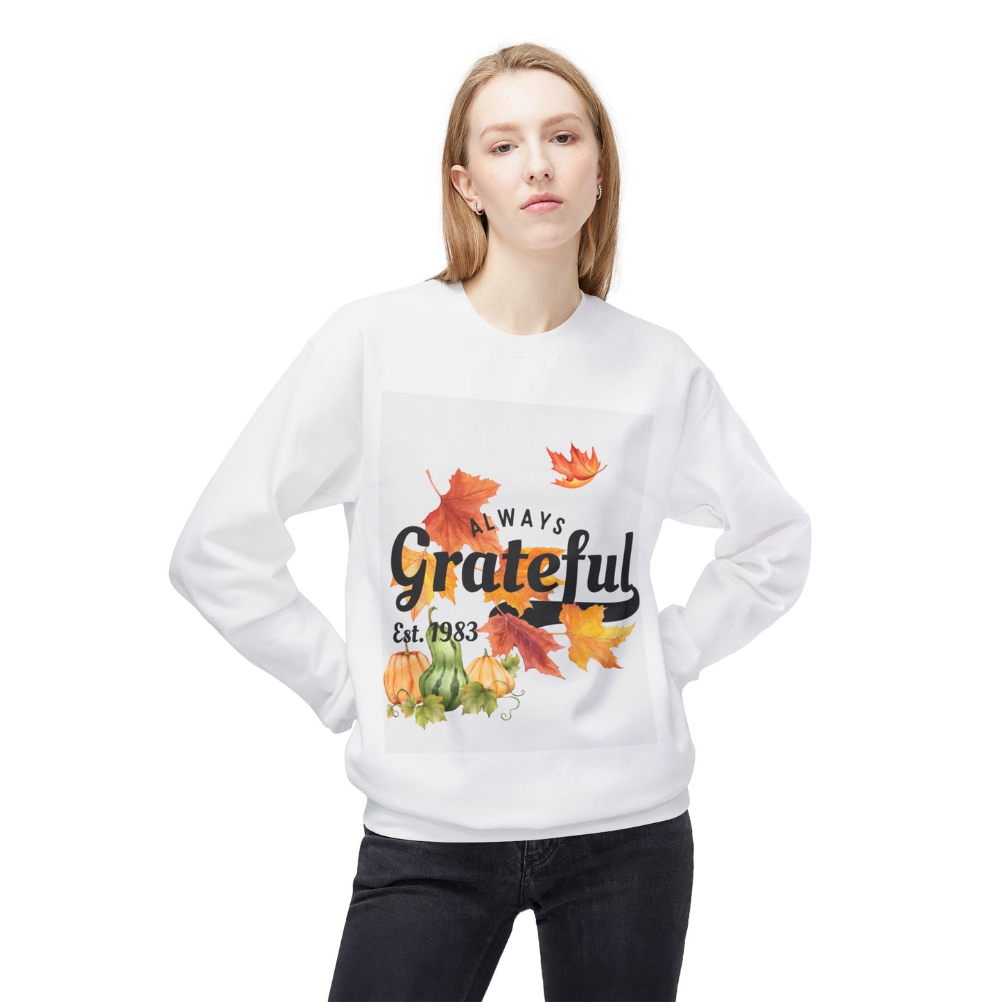 Grateful Crewneck Sweatshirt, Cozy Fall Apparel, Thanksgiving Gift, Seasonal Fashion, Unisex Sweatshirt, Gift for Friends