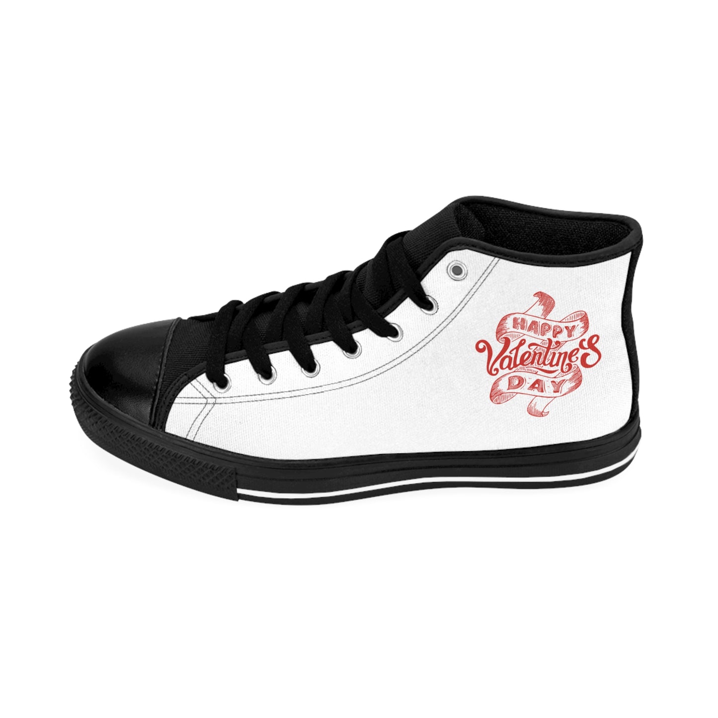 Valentine's Day High Top Sneakers — 'Happy Valentine's Day' Women's Classic Shoes
