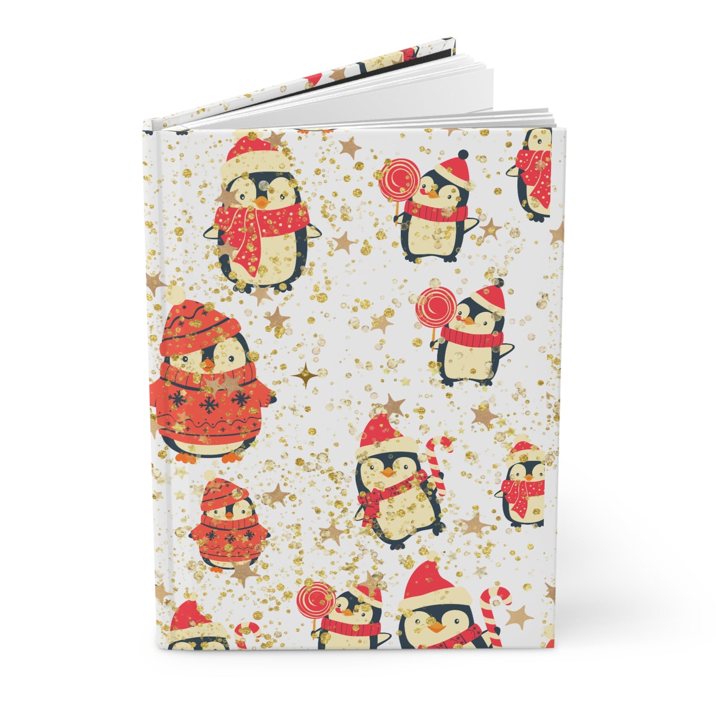 Festive Penguin Hardcover Journal